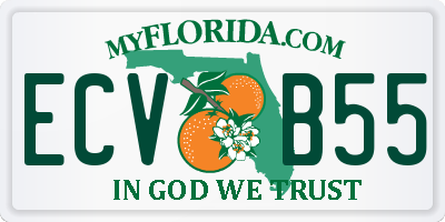 FL license plate ECVB55