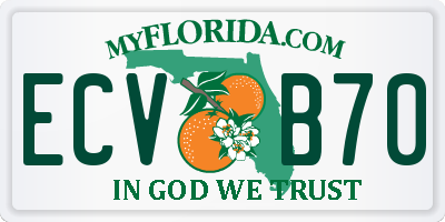 FL license plate ECVB70