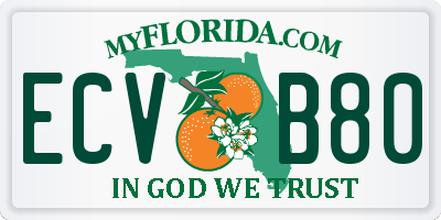 FL license plate ECVB80