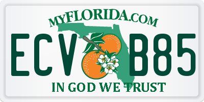 FL license plate ECVB85