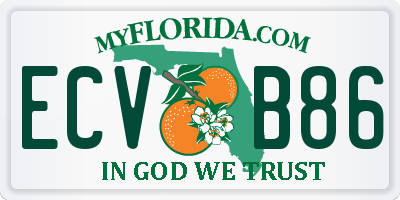 FL license plate ECVB86
