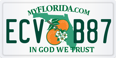 FL license plate ECVB87
