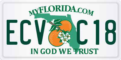 FL license plate ECVC18