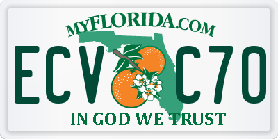 FL license plate ECVC70