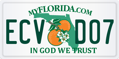 FL license plate ECVD07