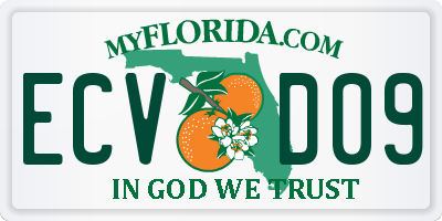 FL license plate ECVD09