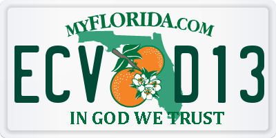 FL license plate ECVD13