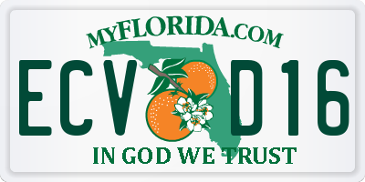 FL license plate ECVD16