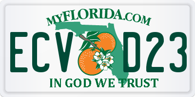 FL license plate ECVD23