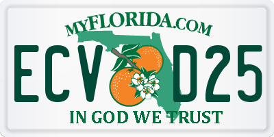 FL license plate ECVD25