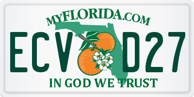 FL license plate ECVD27