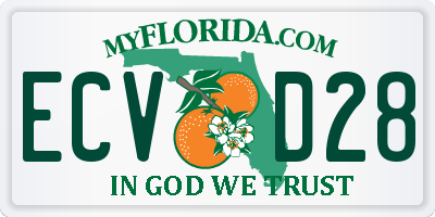 FL license plate ECVD28