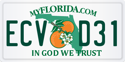 FL license plate ECVD31