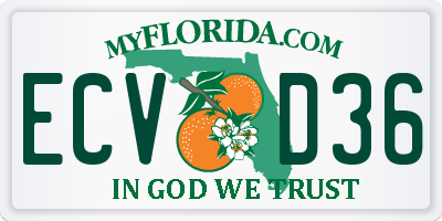 FL license plate ECVD36