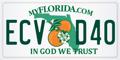 FL license plate ECVD40