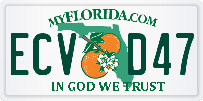 FL license plate ECVD47