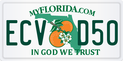 FL license plate ECVD50