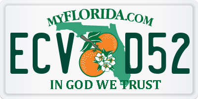 FL license plate ECVD52