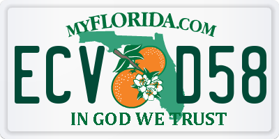 FL license plate ECVD58