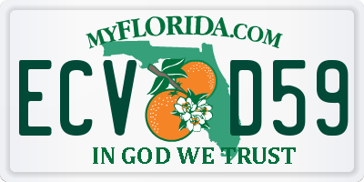 FL license plate ECVD59