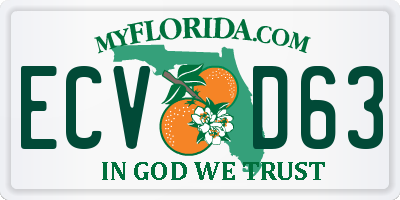 FL license plate ECVD63