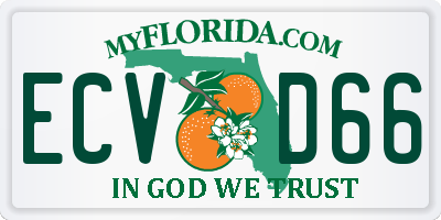 FL license plate ECVD66