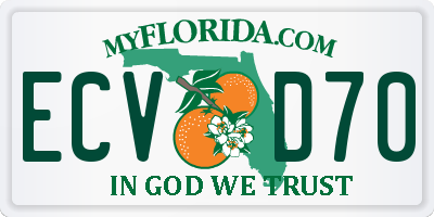 FL license plate ECVD70