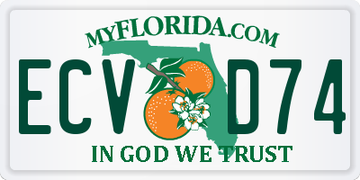 FL license plate ECVD74