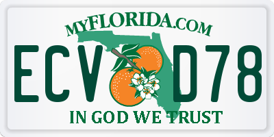 FL license plate ECVD78