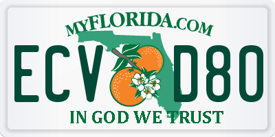 FL license plate ECVD80