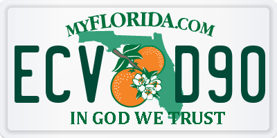 FL license plate ECVD90