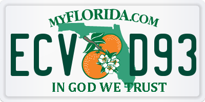 FL license plate ECVD93
