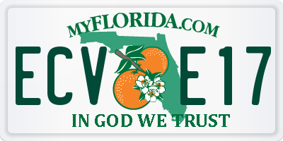 FL license plate ECVE17