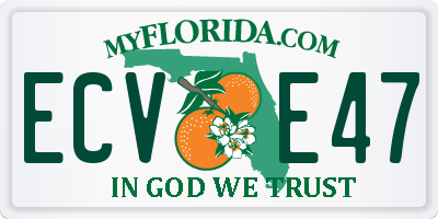 FL license plate ECVE47