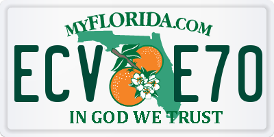 FL license plate ECVE70