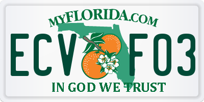 FL license plate ECVF03