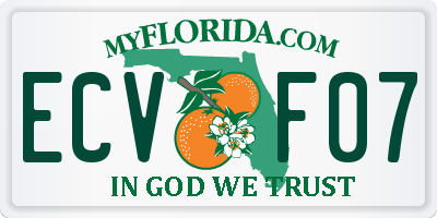 FL license plate ECVF07