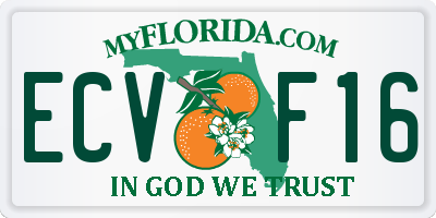 FL license plate ECVF16