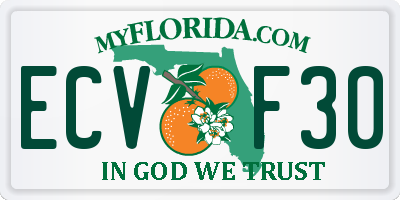 FL license plate ECVF30