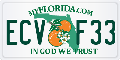 FL license plate ECVF33