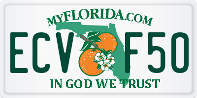FL license plate ECVF50