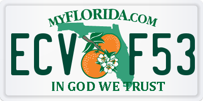 FL license plate ECVF53