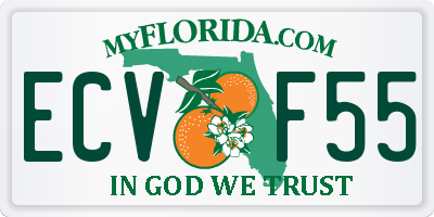 FL license plate ECVF55