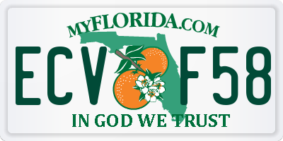 FL license plate ECVF58