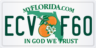 FL license plate ECVF60