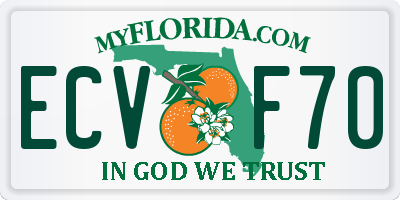 FL license plate ECVF70