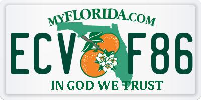 FL license plate ECVF86