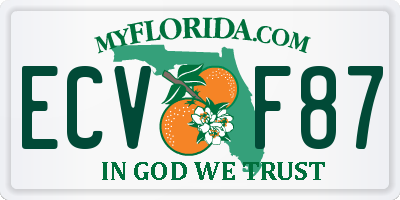 FL license plate ECVF87