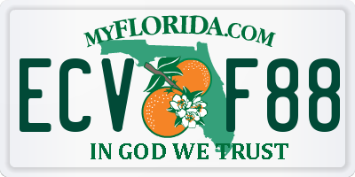 FL license plate ECVF88