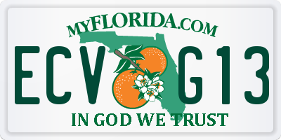 FL license plate ECVG13